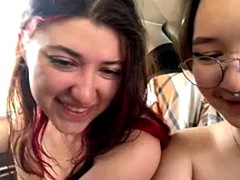 Hot babes in car