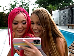 ベッドルーム, 指いじり, キス, レズビアン, オナニー, 剃毛, ストリッピング, オッパイの