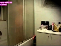 素人, 淫乱熟女, シャワー, のぞき
