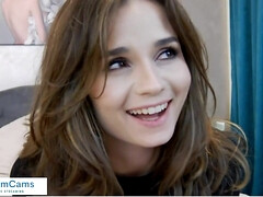 アナル, 茶髪の, 大学生, ディルド, エロティック, 自家製, 一人, ウェブカメラ