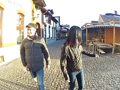 Pijpbeurt, Bruinharig, Schattig, Tsjechisch, Dubbele penetratie, Hardcore, Buiten, Tieten likken