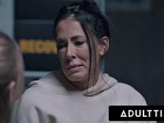 ADULT TIME - 18 Y.o Virgin Theodora Day Gets Scared By Stepdad Fucks Him With Stepmom At Home!