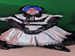 Layered PVC Maid Aoi in long magic wand session