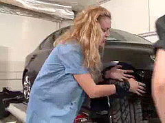 Draining, red-haired, garage