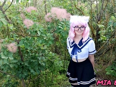 素人, 女, 公共, ロシア人, 女子高生, スカート, 一人, ストッキング
