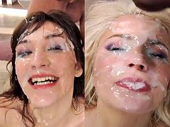 Tussi, Blasen, Viele männer bespritzen eine frau, Kompilation, Fetisch, Gruppensex, Gruppe, Hardcore