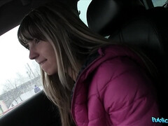 素人, お尻, フェラチオ, 車, カワイイ, お金, アウトドア, 公共