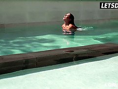 Beautiful Lovers Carolina Abril And Penelope Cross Enjoy Naughty Sex By The Pool