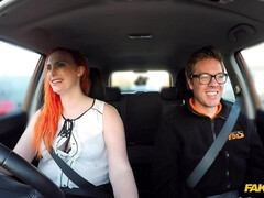 Fake Driving School Presents Tattooed redhead PAWG craves a big cock - Ryan Ryder, Chloe Davis