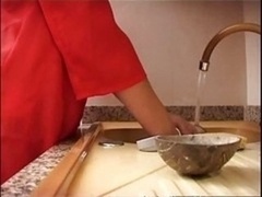 Italian wife makes fun with her husband