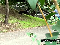 Watch these desperate blondes pee in public park & get caught on camera - upskirt compilation