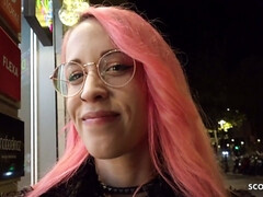 GERMAN SCOUT - CRAZY PINK HAIR SPIC GIRL LILIAN I EYE ROLLING ORGASM I PICKUP SEX - Lilyan red