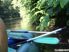 4 girls rafting naked