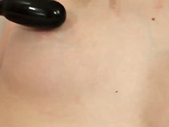 Blondine, Dildo, Masturbation, Rasiert, Titten, Spielzeuge, Vibrator