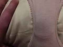Fucking with gusset and cum in silky panties